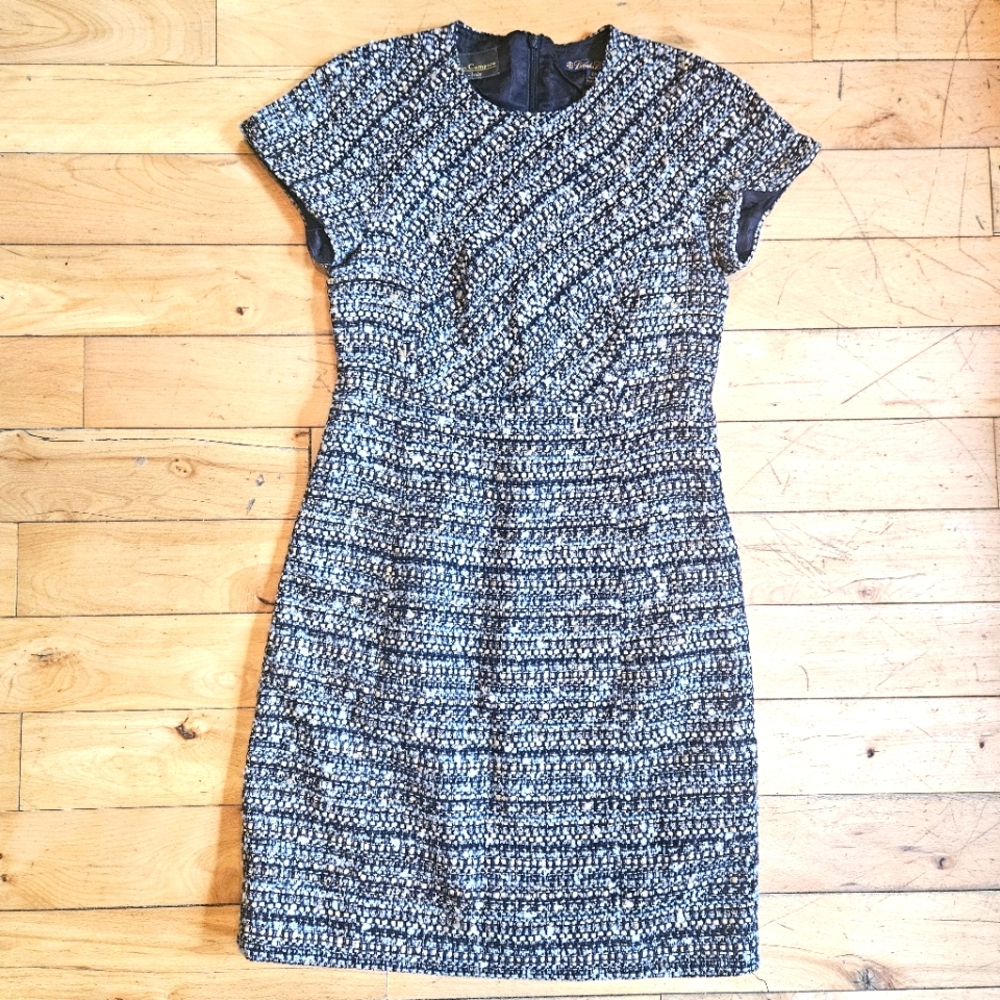 Brooks Brothers Lanificio Campore Metallic Tweed Boucle Dress